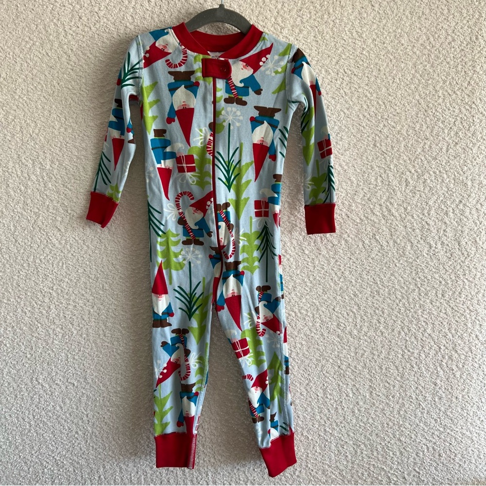 Hanna Andersson Toddler Gnome‎ Christmas Winter Zipper Pajamas Size 3T